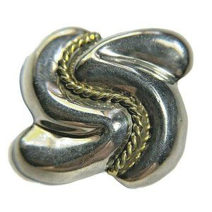 Vintage Mexico Sterling Silver Swirl Knot Rope Pin